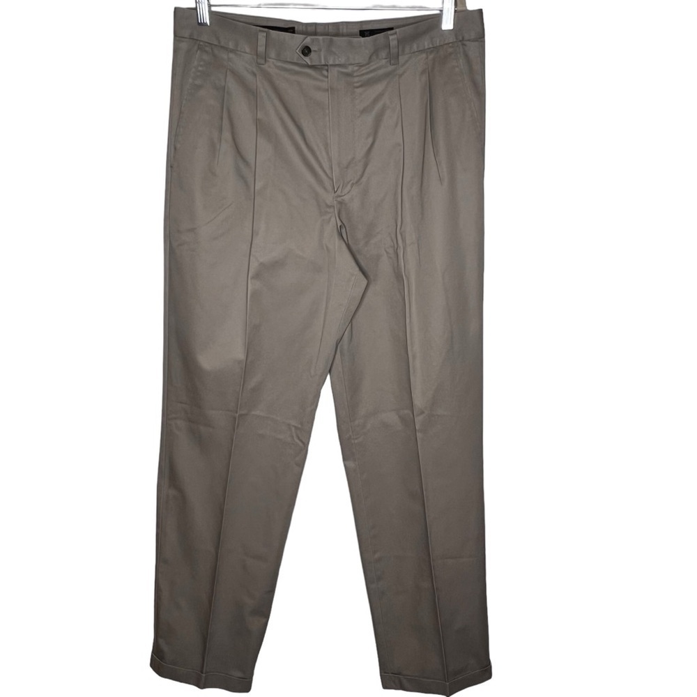 John W. Nordstrom Men's Beige Pants Size 36x34 Supima Cotton Wrinkle Free
